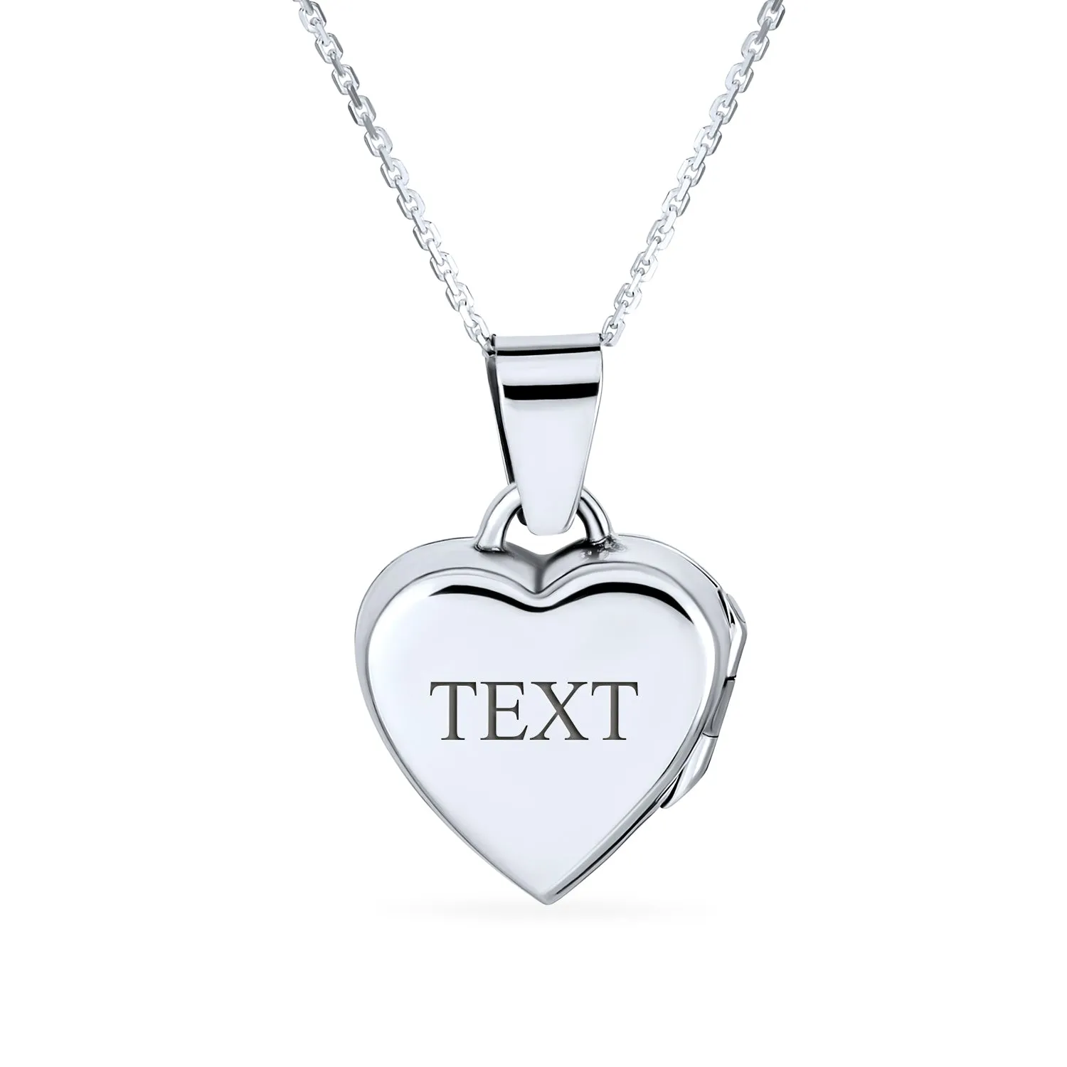 Small Vintage CZ Floral Heart Photo Locket Necklace Pendant Sterling Silver