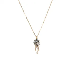 smoky tourmaline & dangling diamonds jellyfish necklace