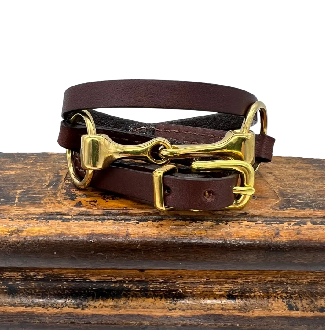 Snaffle Bit Bridle Leather Wrap Bracelet