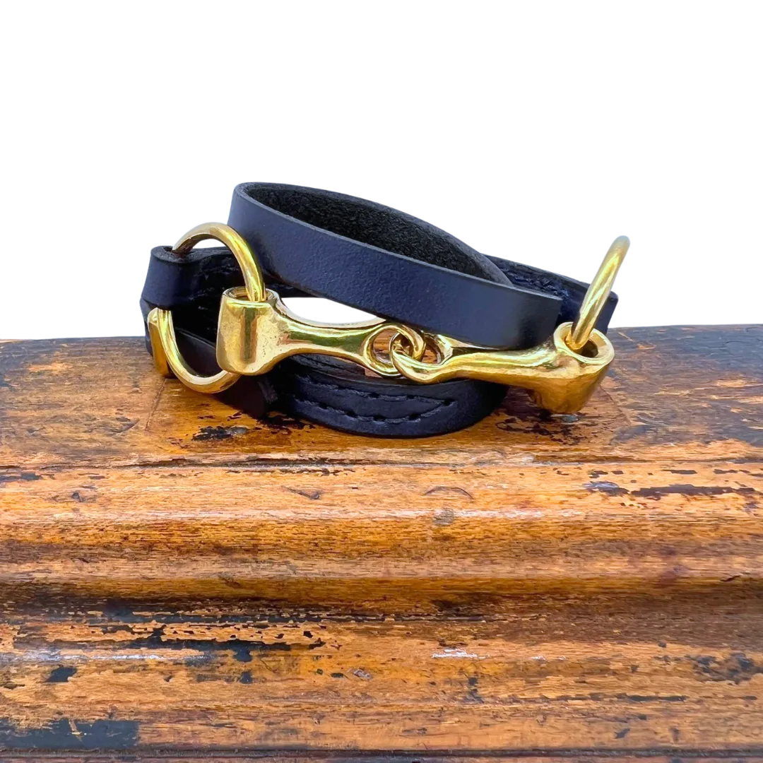 Snaffle Bit Bridle Leather Wrap Bracelet