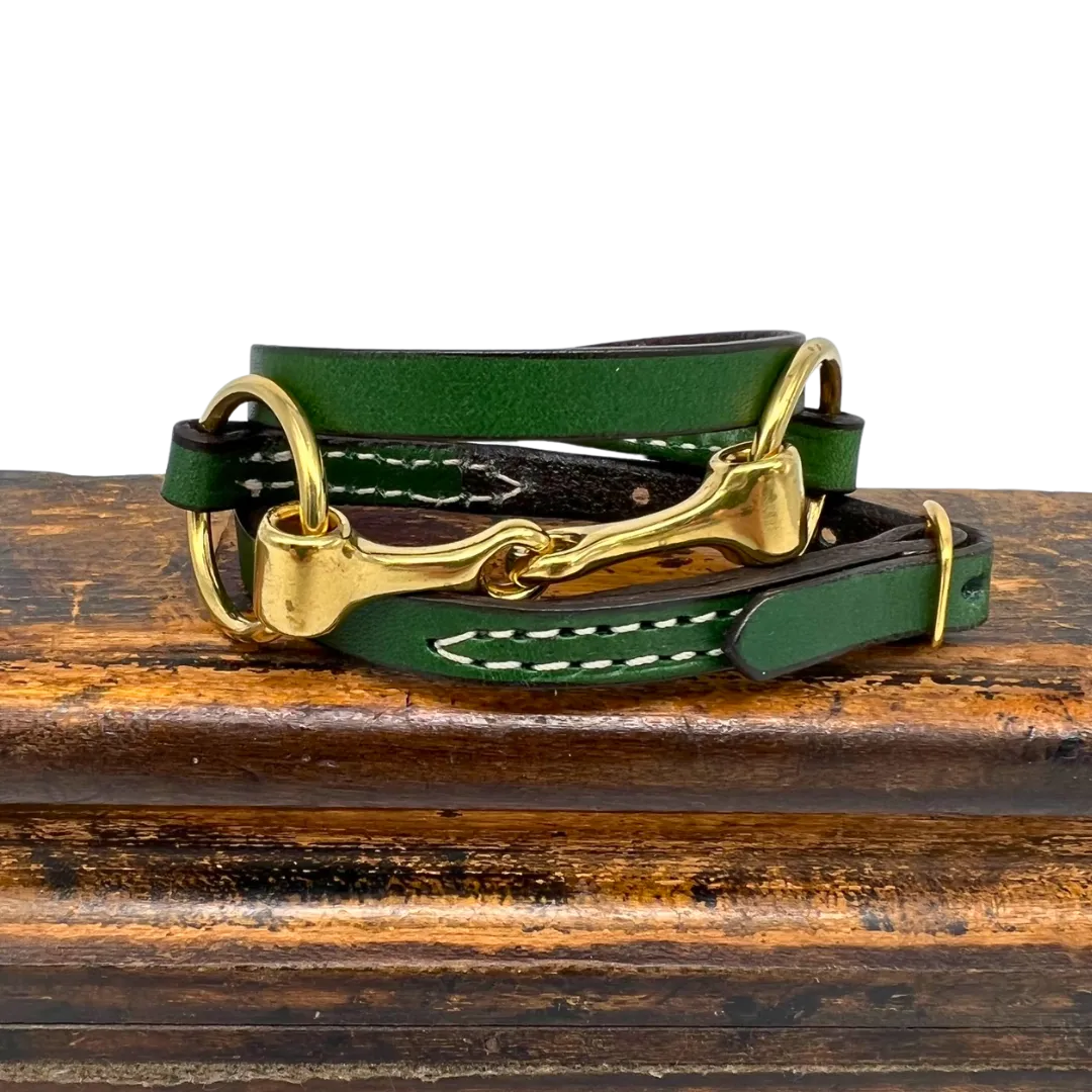 Snaffle Bit Bridle Leather Wrap Bracelet