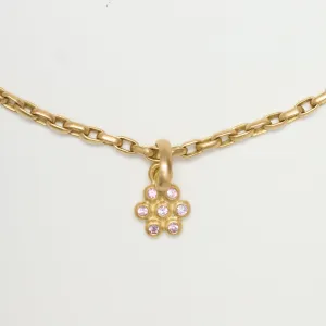 Snowdrop Large Pink Sapphire Pendant in 20K Peach Gold