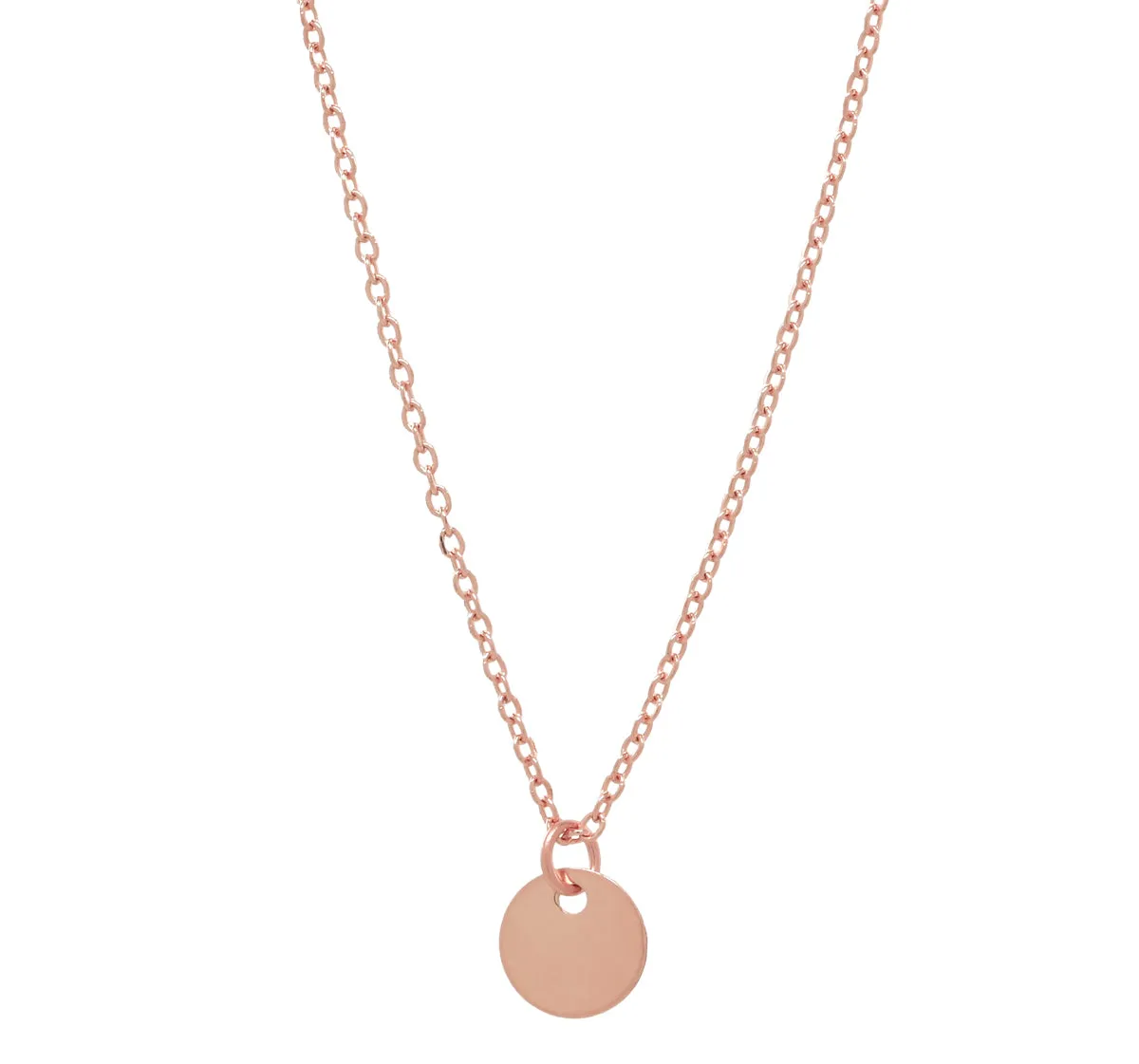 Solid Gold Tiny Disc on Thin Chain Necklace