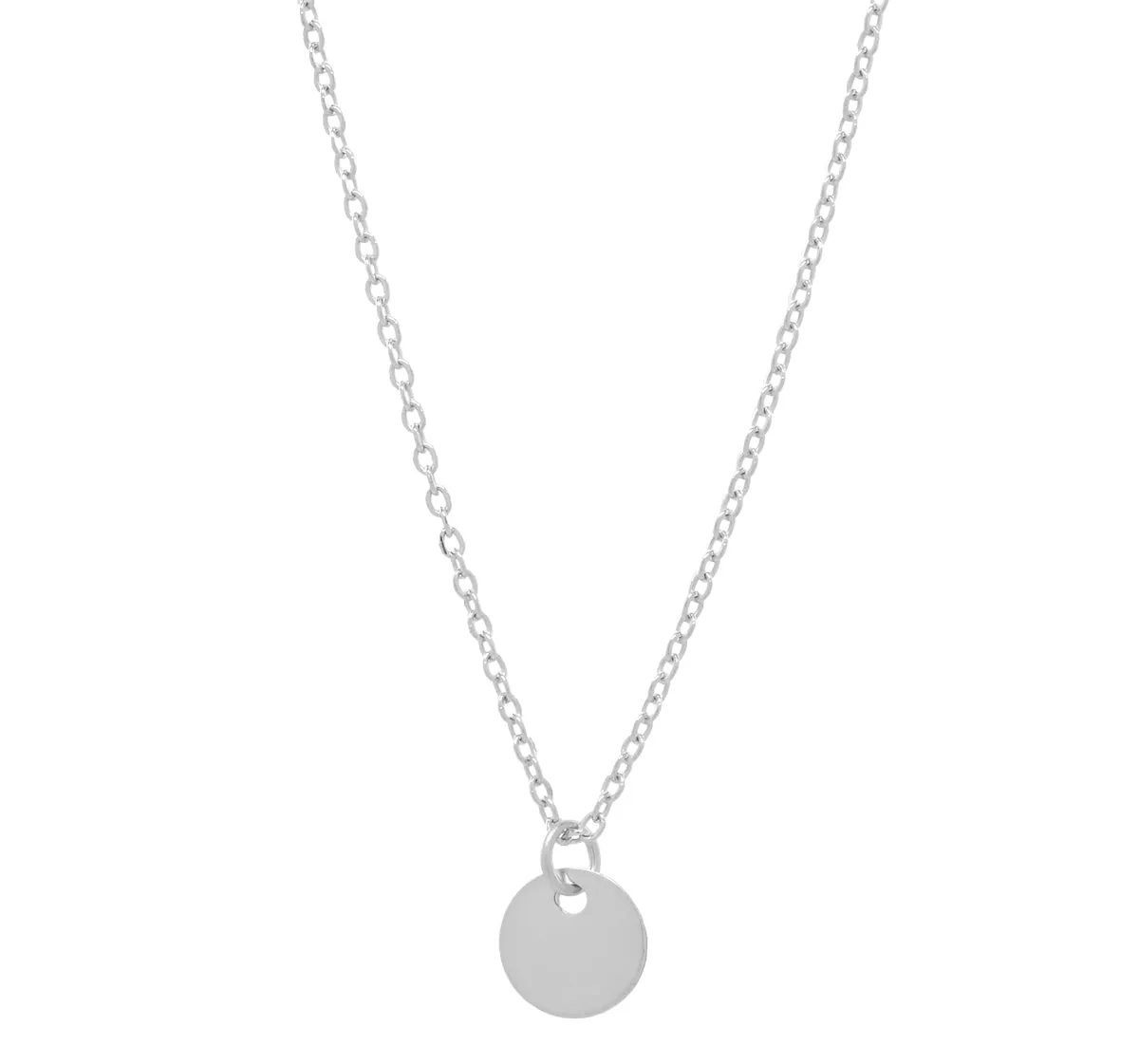 Solid Gold Tiny Disc on Thin Chain Necklace