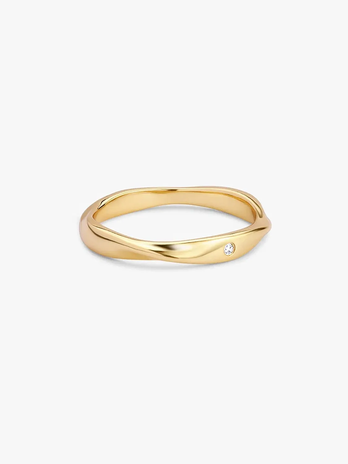 Solitaire Mobius Ring