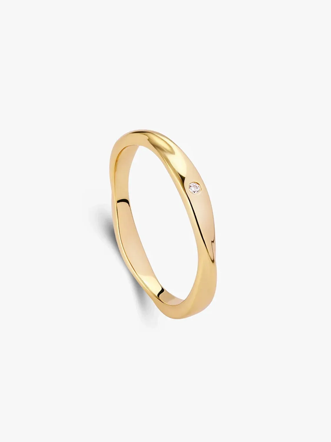 Solitaire Mobius Ring
