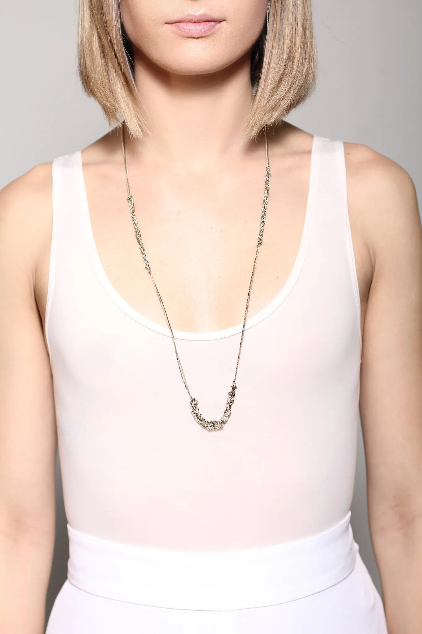 Spaced Bare Chain in Silver   Gold