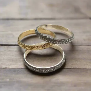 Stacking Silver or Brass  Band - XOX.