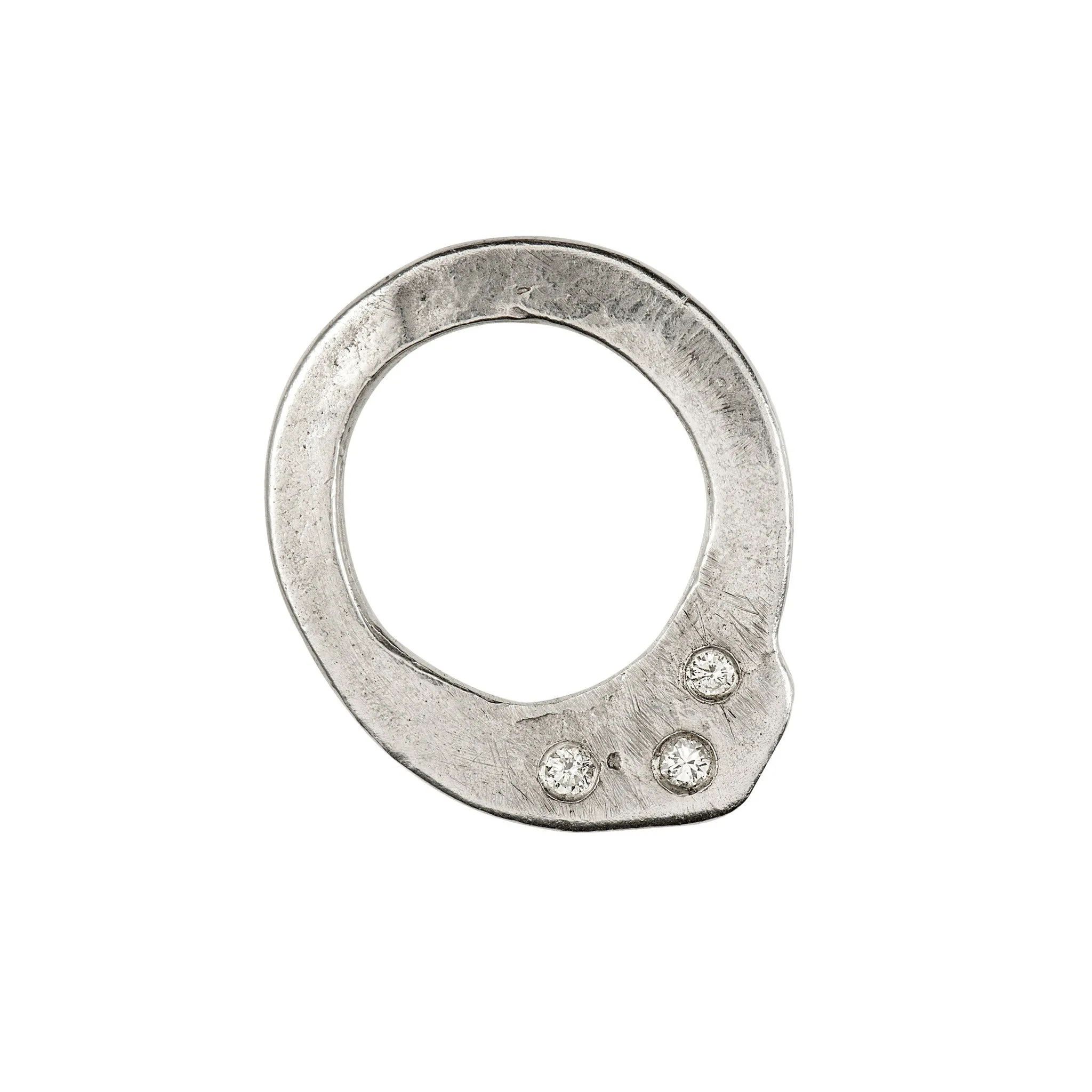 Sterling & Triple Diamond Stack Ring