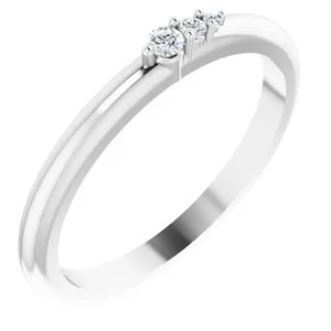 Sterling Silver .05 CTW Natural Diamond Graduated Stackable Ring
