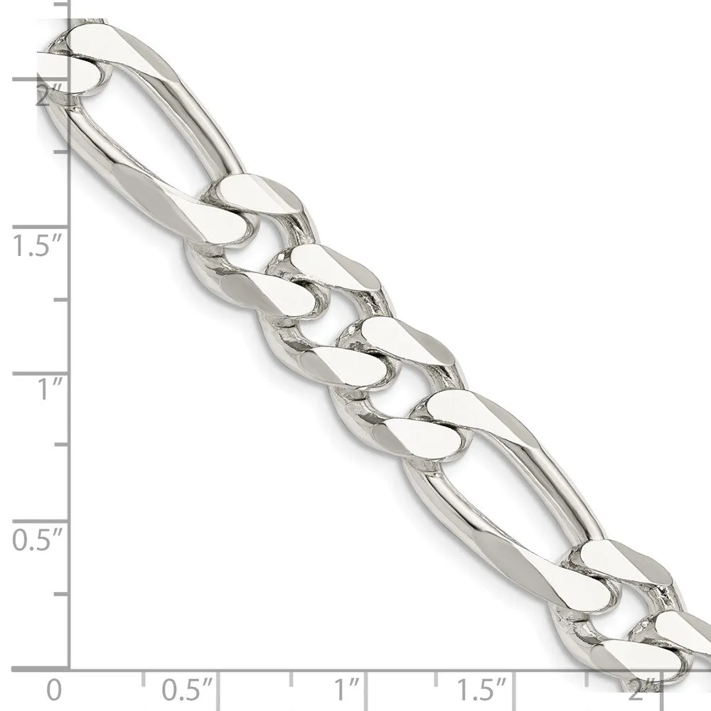 Sterling Silver 10.75mm Figaro Chain