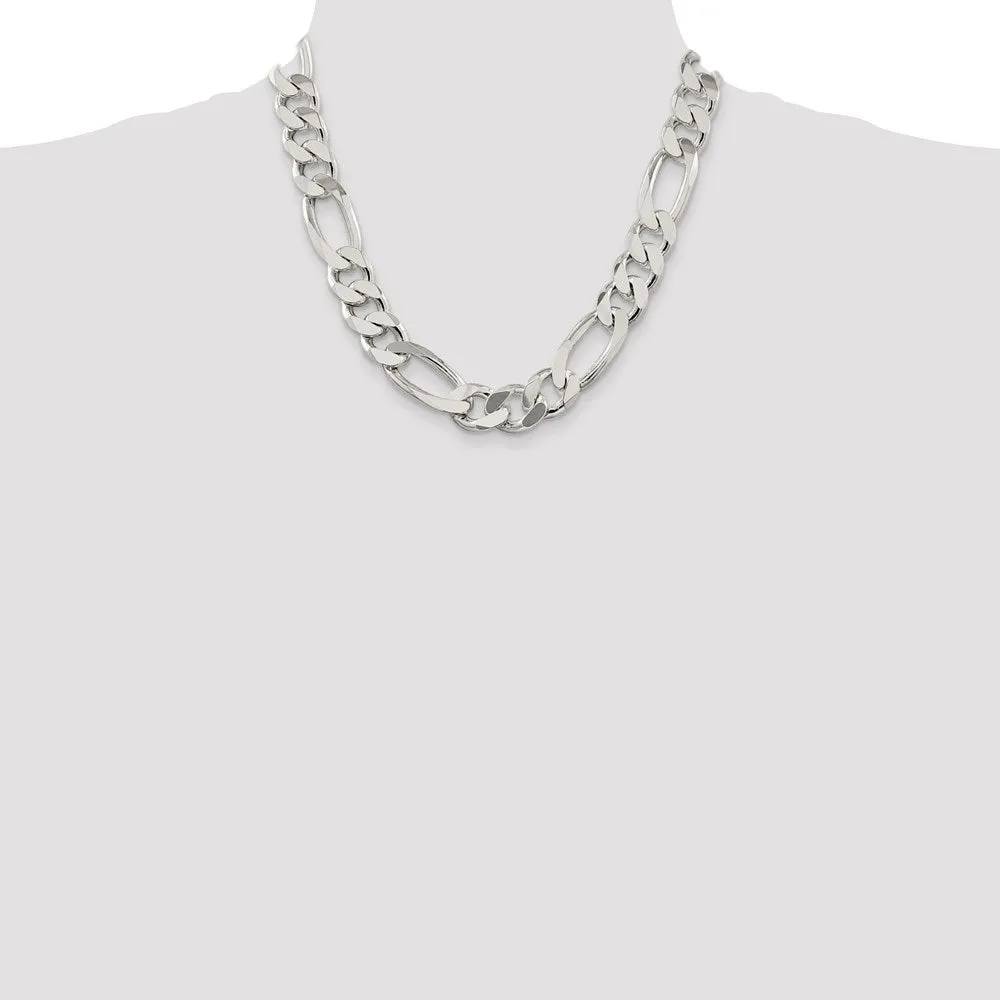 Sterling Silver 15mm Figaro Chain