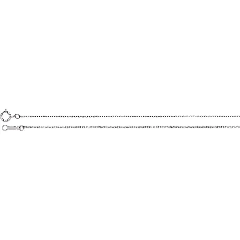 Sterling Silver 1mm Diamond Cut Cable 20" Chain