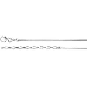 Sterling Silver 1mm Round Omega 16-18" Chain