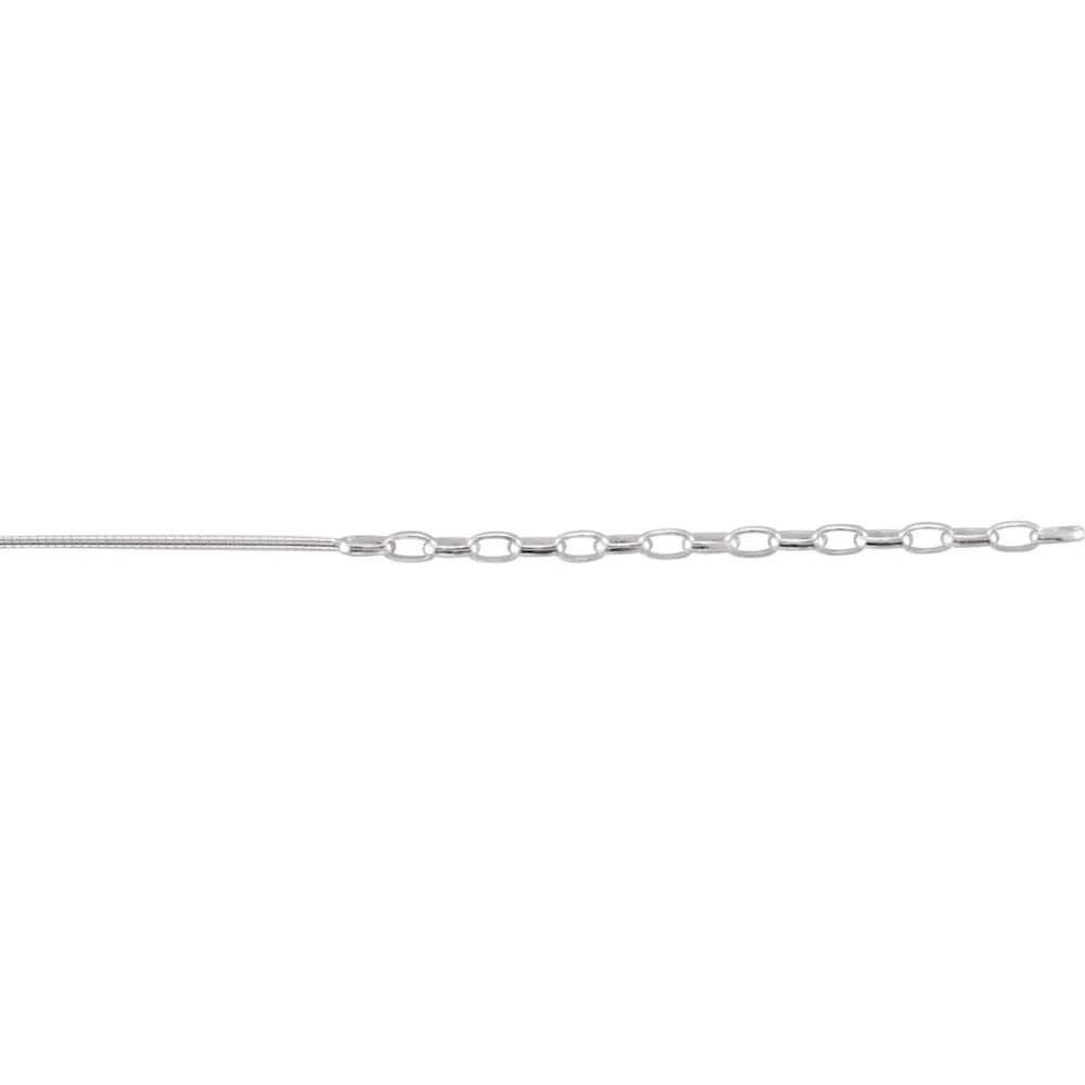Sterling Silver 1mm Round Omega 16-18" Chain