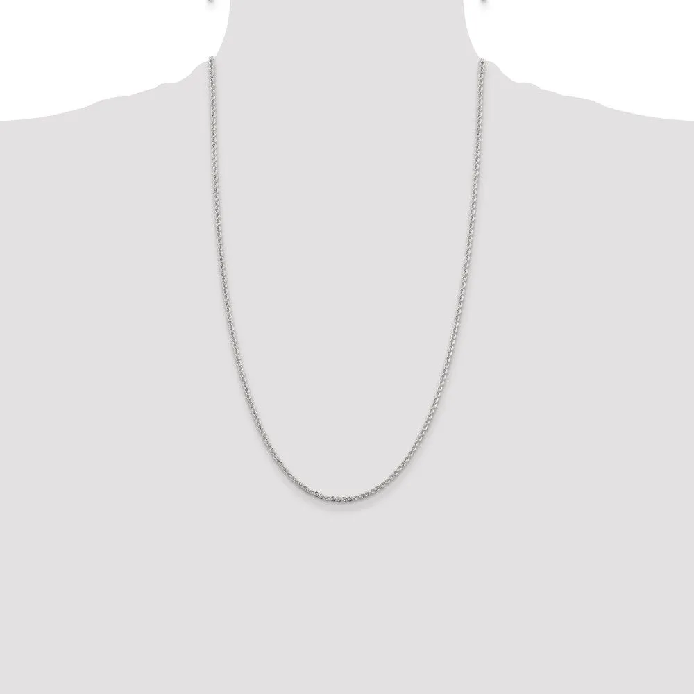 Sterling Silver 2.3mm Solid Rope Chain