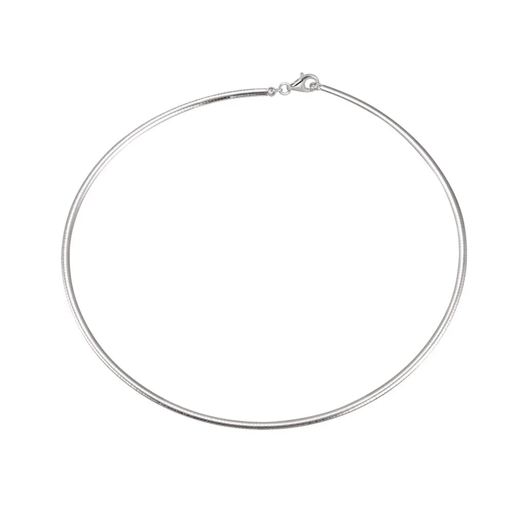 Sterling Silver 2.6mm Reversible Omega Chain 18" Chain