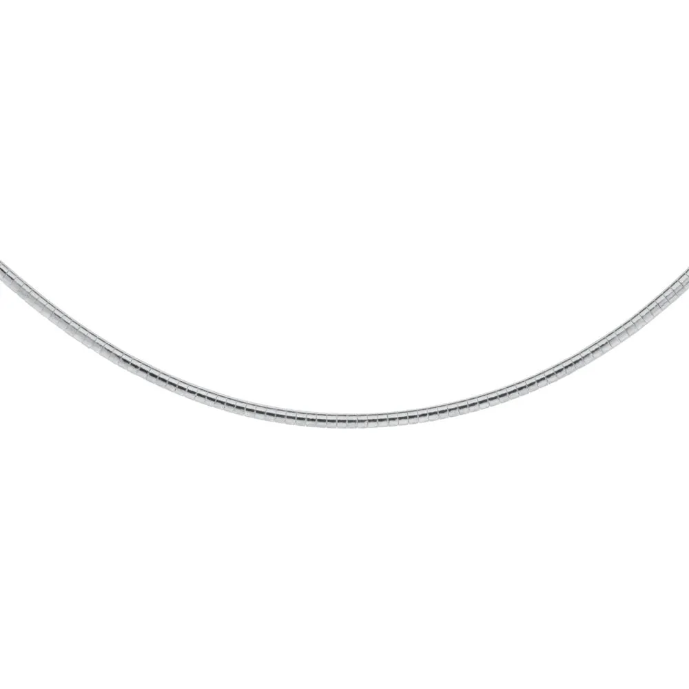 Sterling Silver 3mm Domed Omega Chain