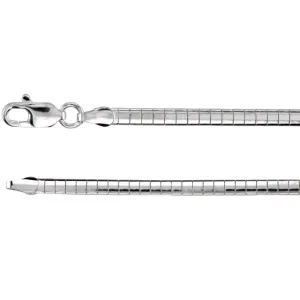 Sterling Silver 3mm Domed Omega Chain