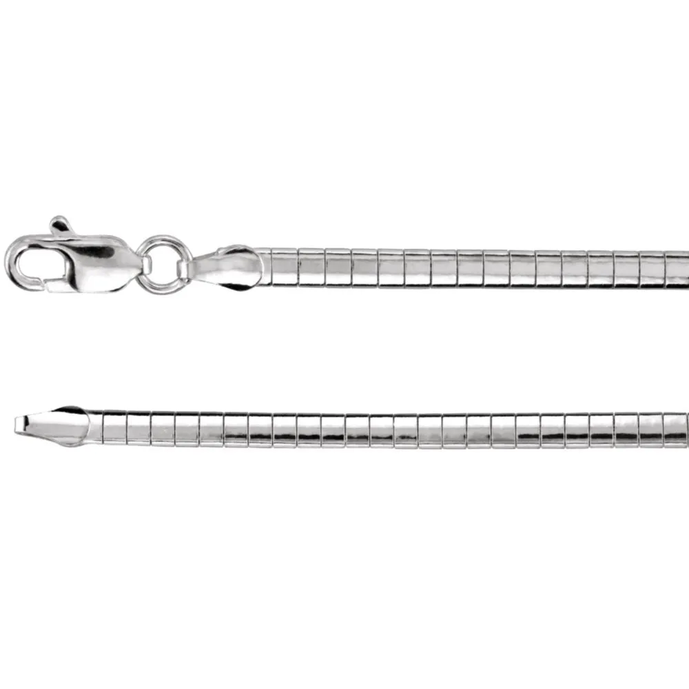 Sterling Silver 3mm Domed Omega Chain