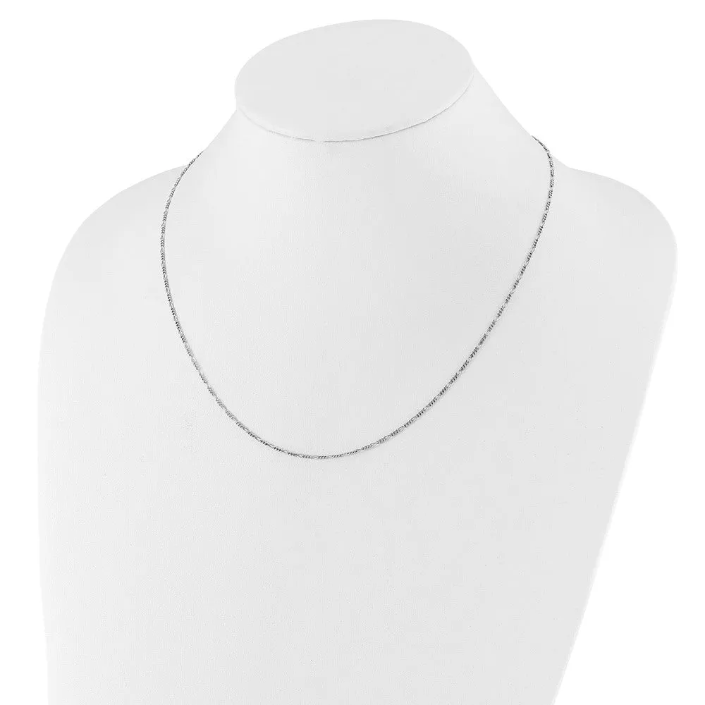 Sterling Silver Adjustable 1.55mm Figaro Chain