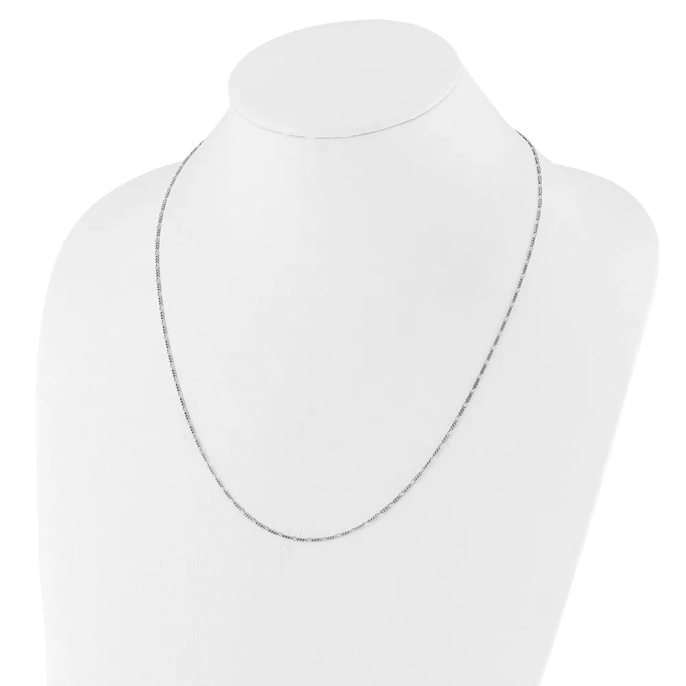 Sterling Silver Adjustable 1.55mm Figaro Chain