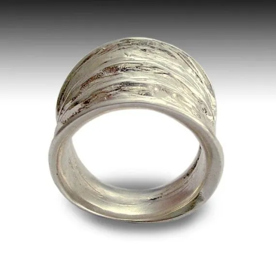 Sterling silver band, wide silver band, statement ring, boho ring, simple ring, large band, gypsy band, bohemian ring - Adventure R1483
