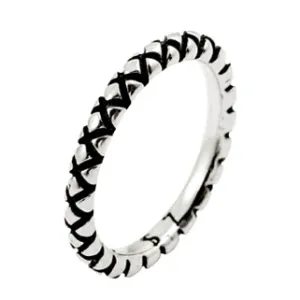 Sterling Silver Diamond Pattern Stackable Ring