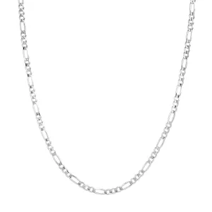 Sterling Silver Figaro Cuban Chain Link Necklace, 4.75mm, 24 Inch Length