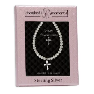 Sterling Silver First Communion Cross Bracelet