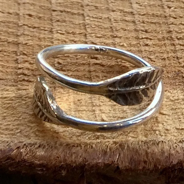 Sterling Silver Leaf Ring - Joyful Mind.