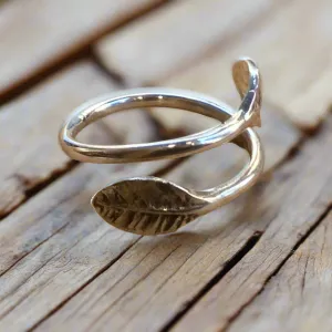 Sterling Silver Leaf Ring - Joyful Mind.