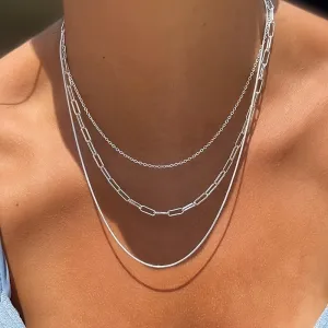 Sterling Silver Plated Layered Necklaces For Women