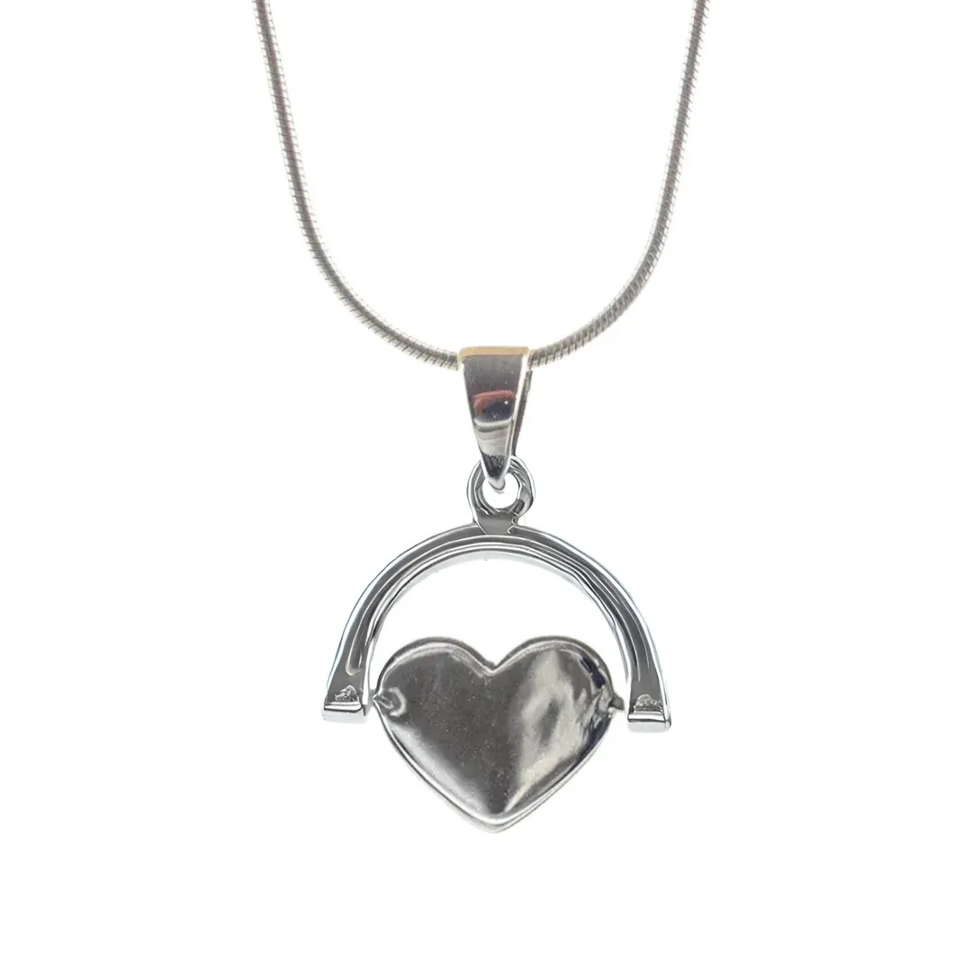 Sterling Silver Spinning Heart Necklace