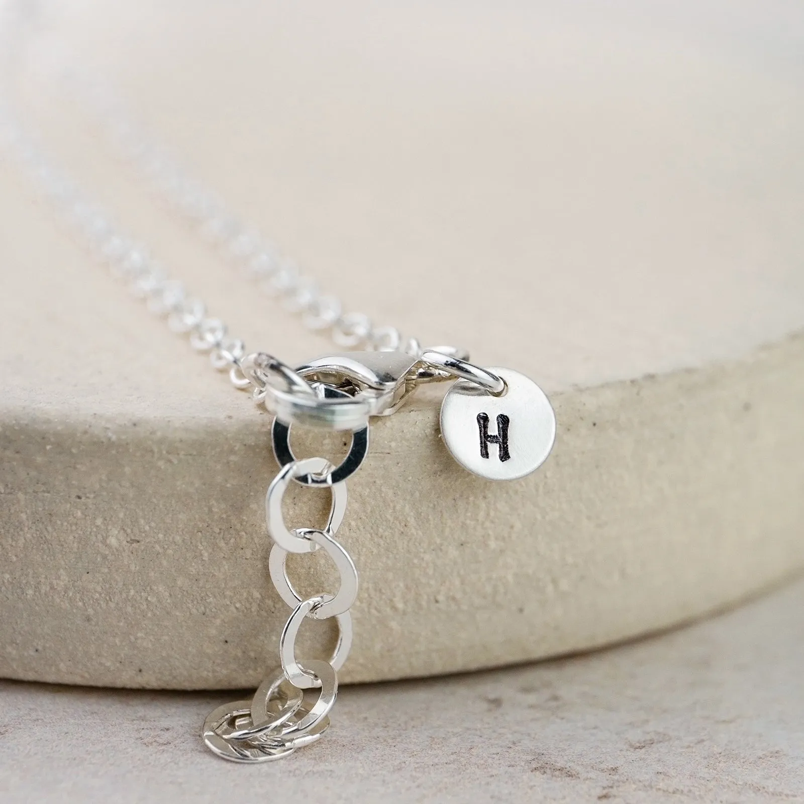 Sterling Silver Textured Circle Long Necklace