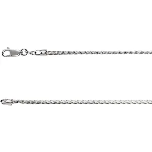 Sterling Silver Wheat Diamond-Cut 18" Chain