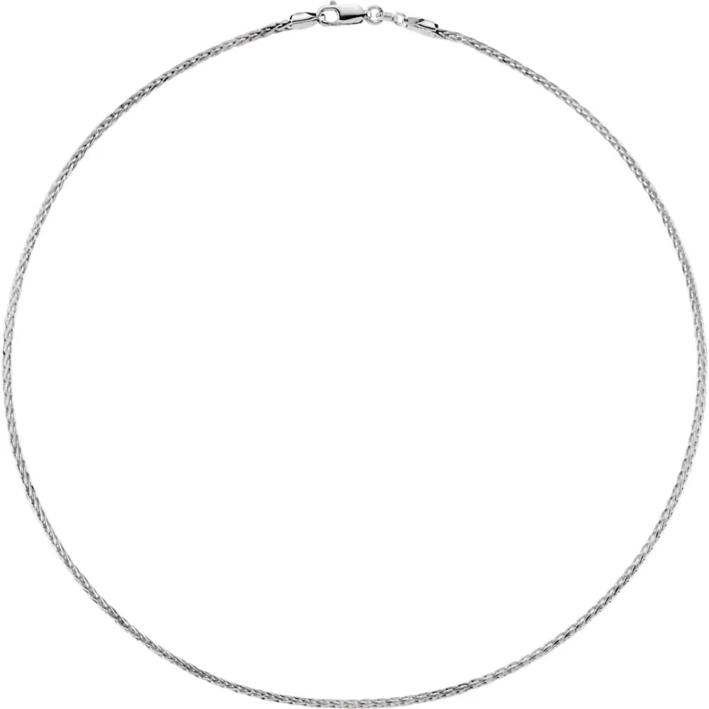 Sterling Silver Wheat Diamond-Cut 18" Chain