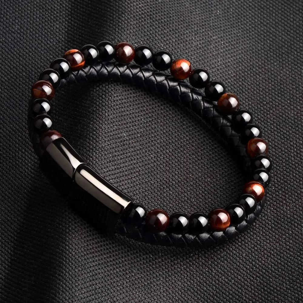 Stone & Leather Bracelet