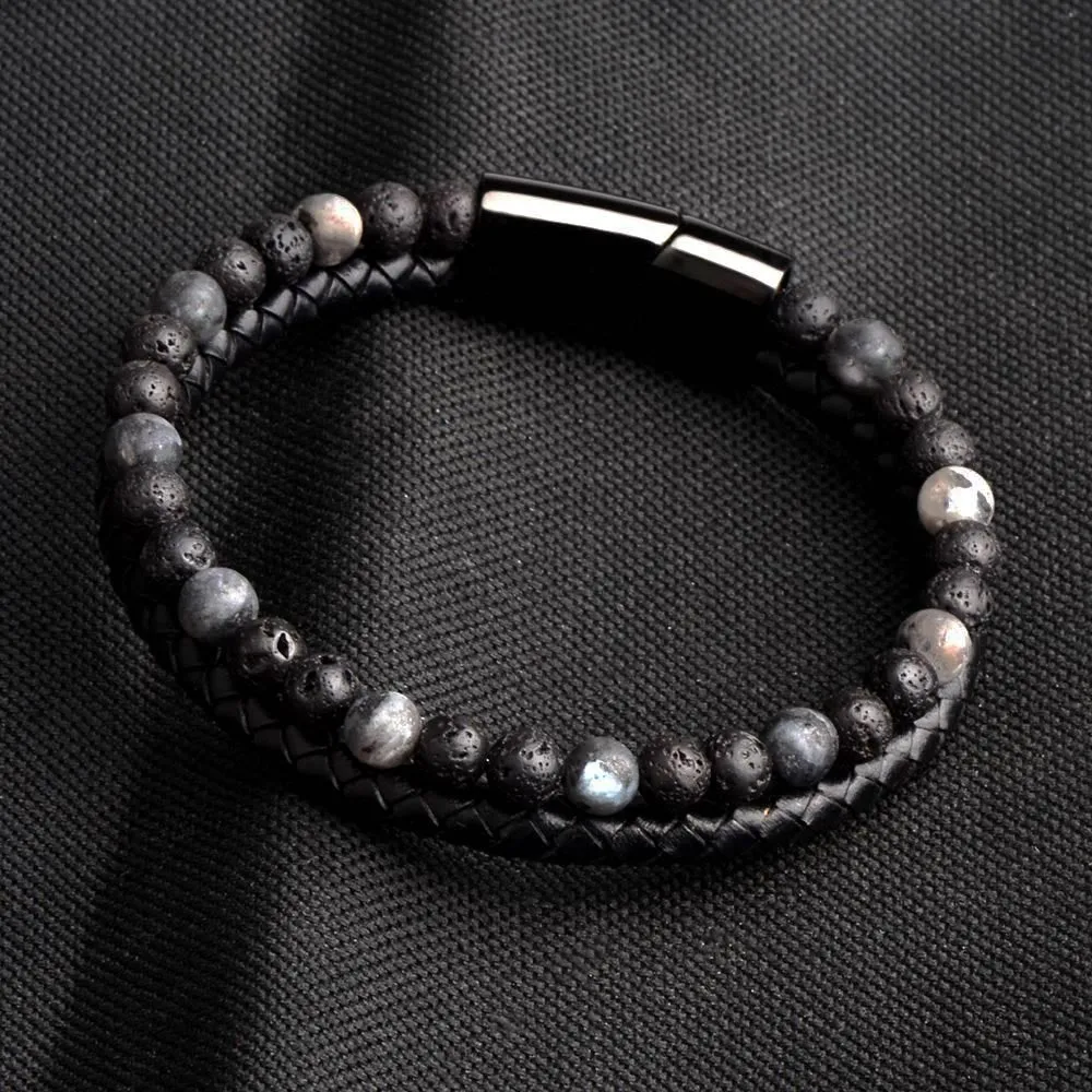Stone & Leather Bracelet