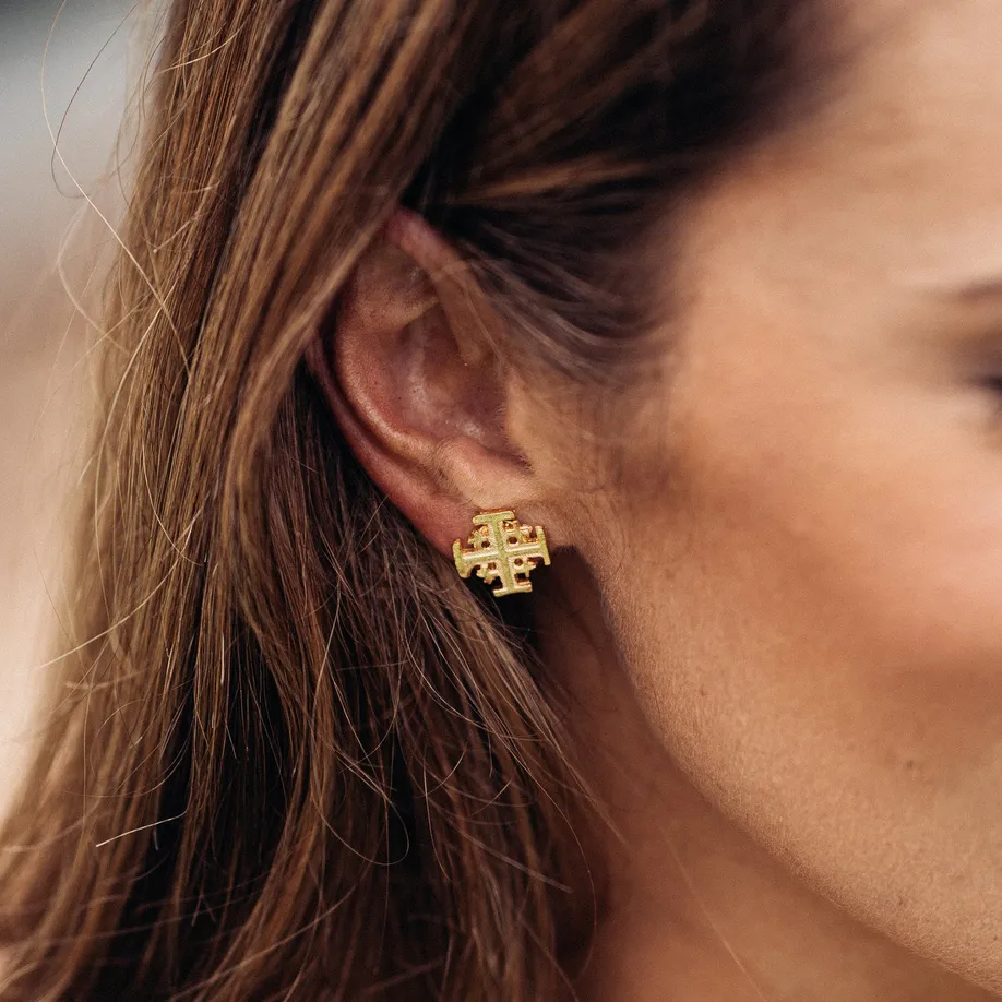 Susan Shaw Multi Cross Stud Earring Gold