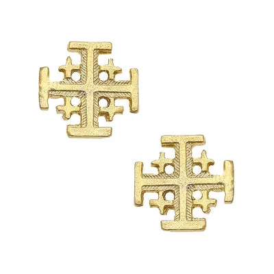 Susan Shaw Multi Cross Stud Earring Gold
