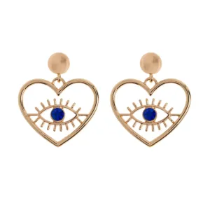 Suzy - Evil Eye Heart Stud Earrings