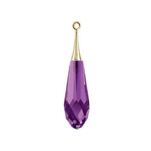 Swarovski 44mm Pure Drop Pendant with Gold Cap - Amethyst (1 Piece)