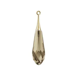 Swarovski 44mm Pure Drop Pendant with Gold Cap - Smoky Quartz (1 Piece)