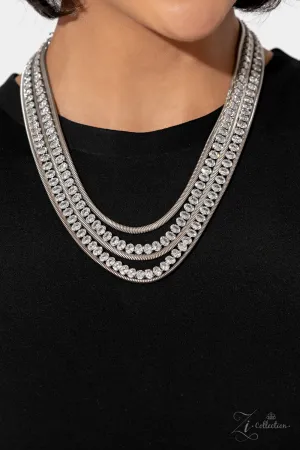 Tenacious - 2023 Zi Collection - White Rhinestone Snake Chain Paparazzi Short Statement Necklace