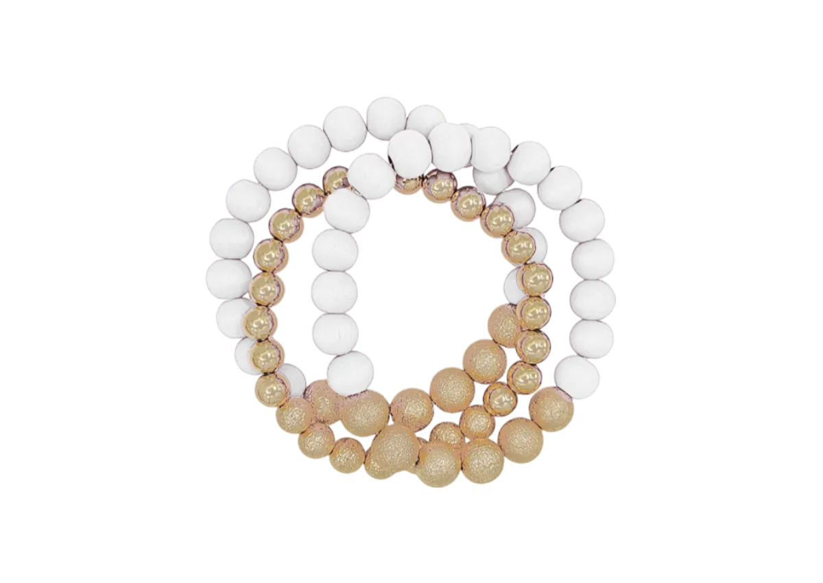 Textured Beaded Bracelets - Gold