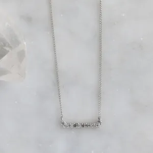The Salt and Pepper Diamond Bar Necklace | 14K White Gold