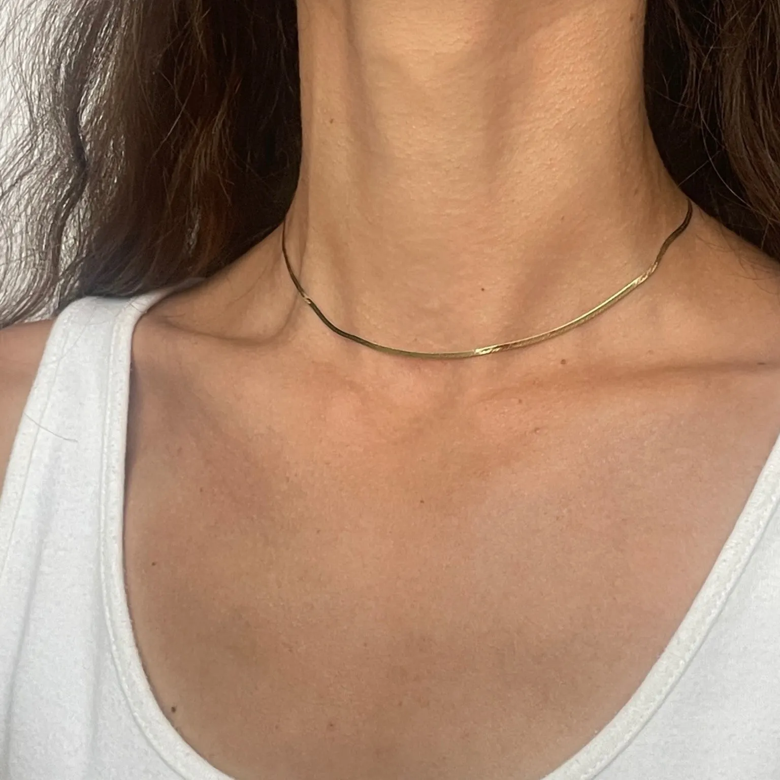 Thin 14K Gold Serpentina Necklace