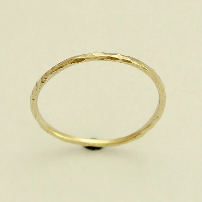 Thin Scratched Gold Wedding Ring - Time.