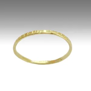 Thin Scratched Gold Wedding Ring - Time.